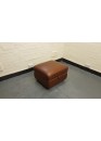 Ex-display Compact collection brown leather storage footstool